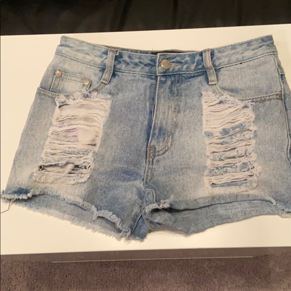 ripped jean shorts